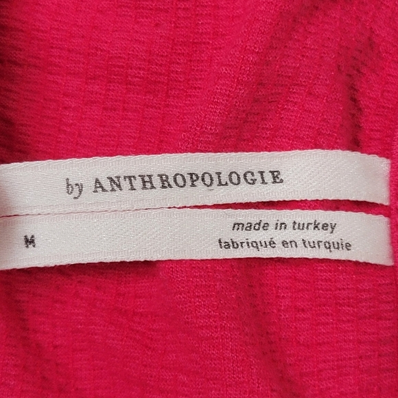 By Anthropologie Dina Pink Textured Long Sleeve Top. - Picture 7 of 9